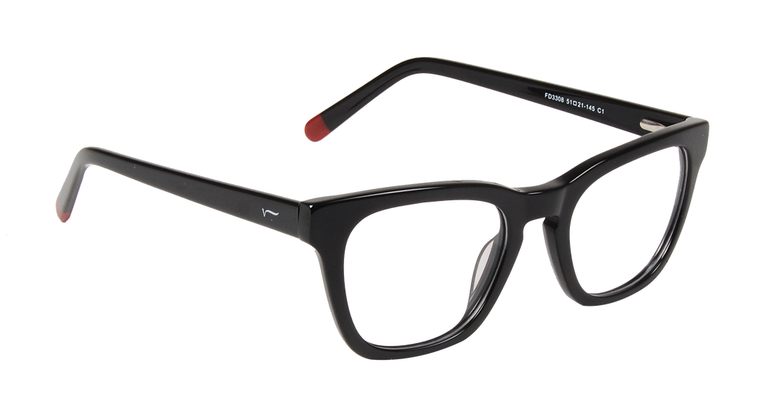 ACETATE |FD3308 |Full Rim |Acetate |BLACK-Acetate |51-21-145