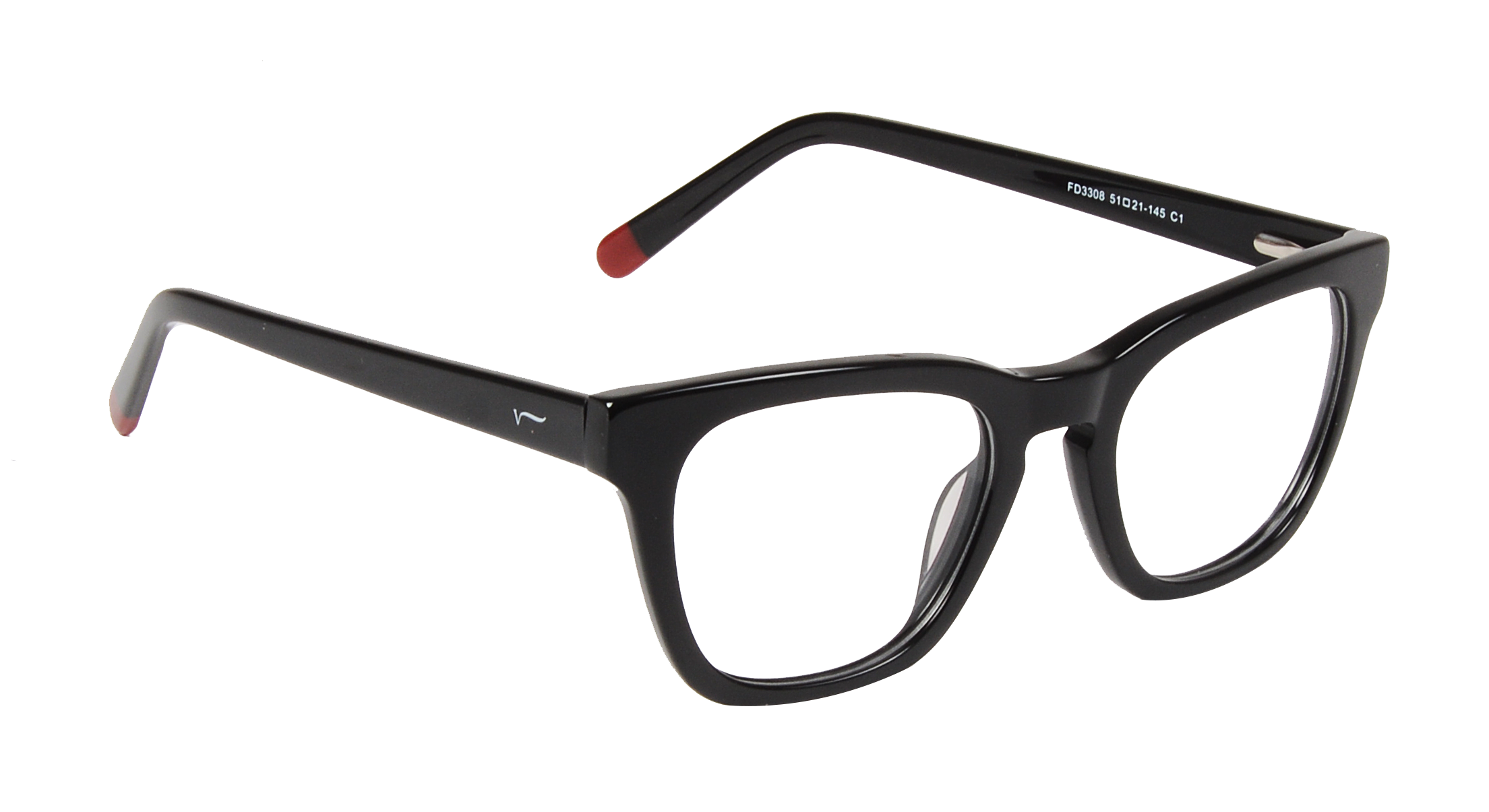 ACETATE |FD3308 |Full Rim |Acetate |BLACK-Acetate |51-21-145