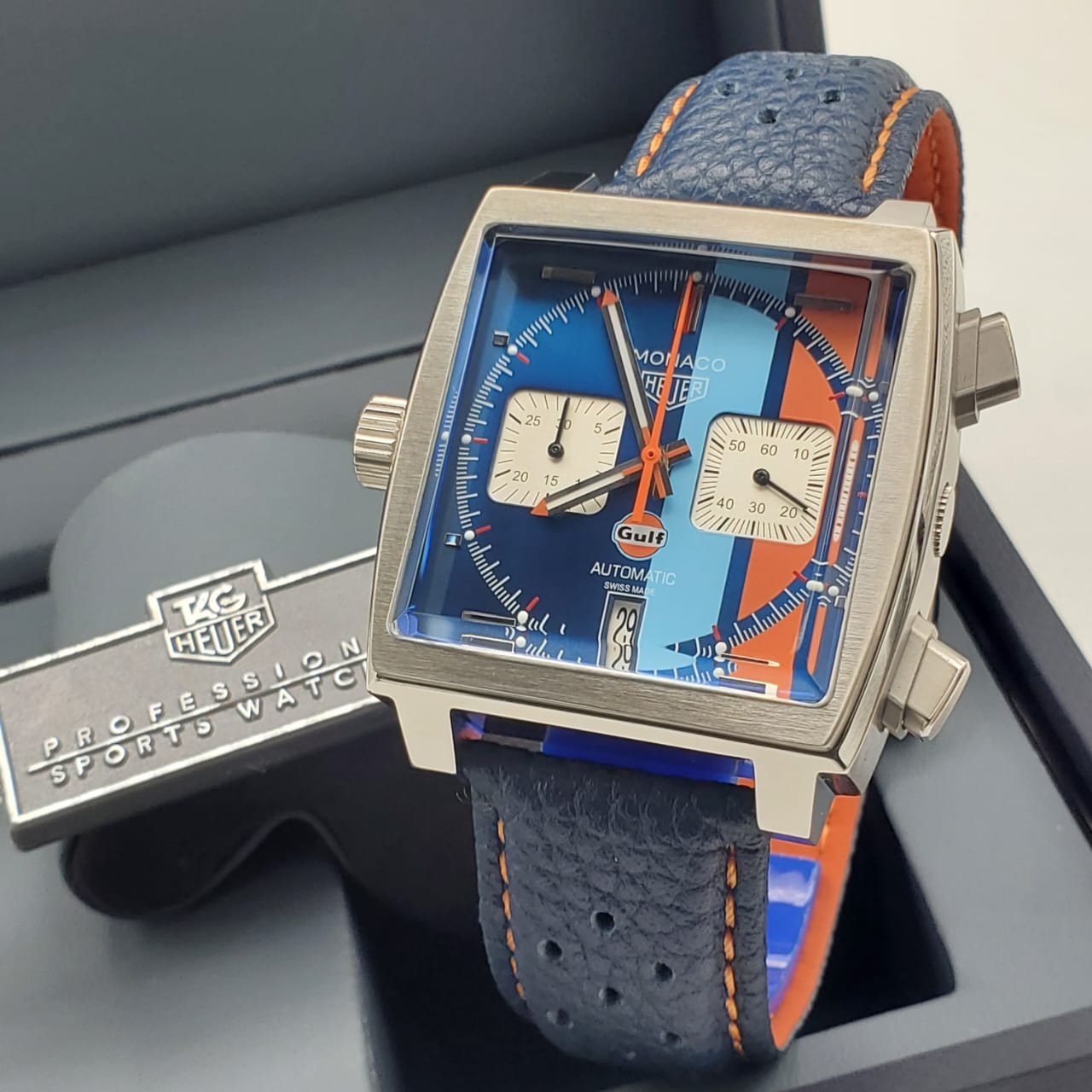 TAG Heuer Monaco Automatic Leather Watch_0