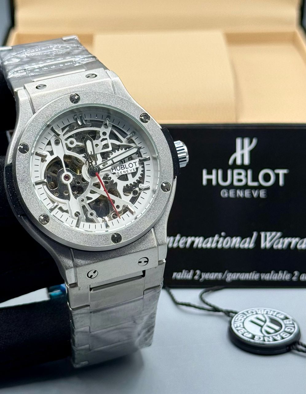 Hublot Skeleton Dial Stainless Steel Watch_2