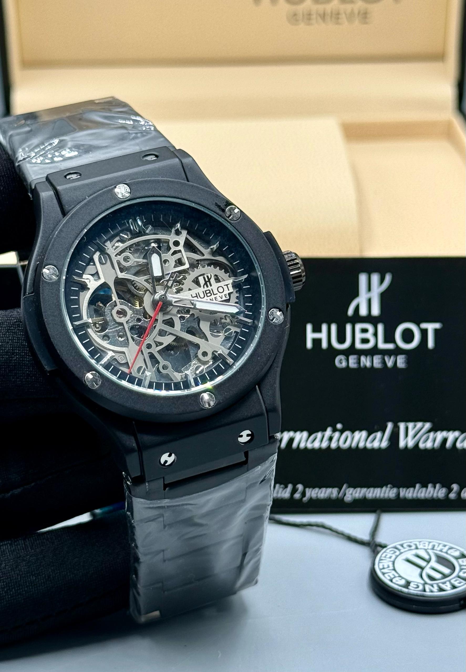 Hublot Skeleton Dial Stainless Steel Watch_4