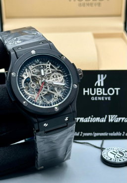 Hublot Skeleton Dial Stainless Steel Watch