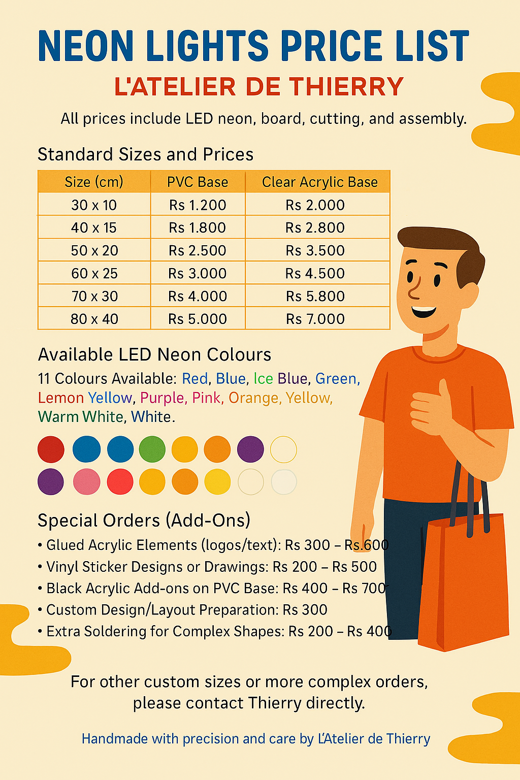 Neon light signs price list_0