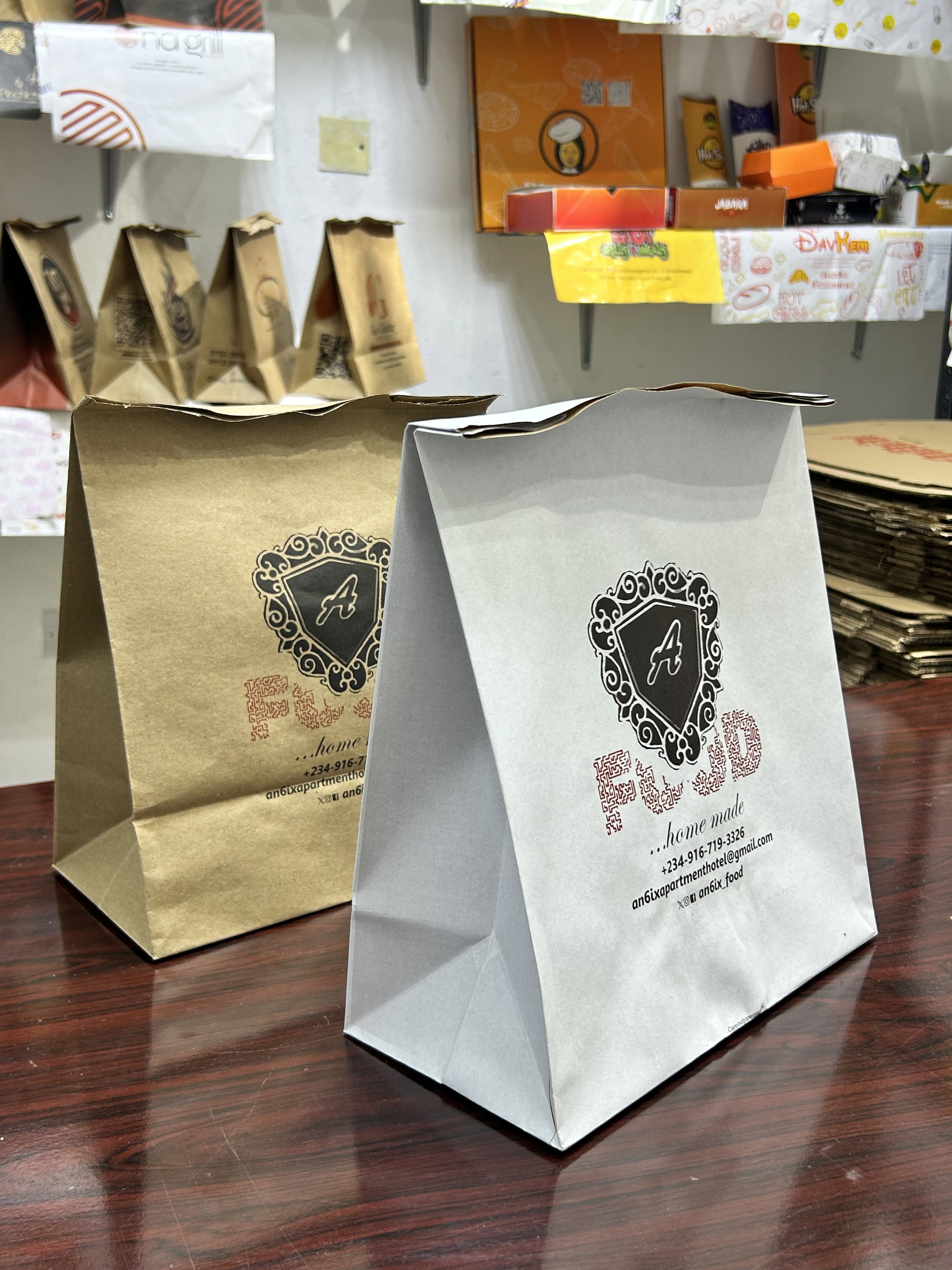 BRANDED KRAFT DELIVERY TAKEOUT BAGS - BROWN - 10.5’’ x 9’’ x 6’’ / MINIMUM ORDER QUANTITY OF 500 PIECES_23
