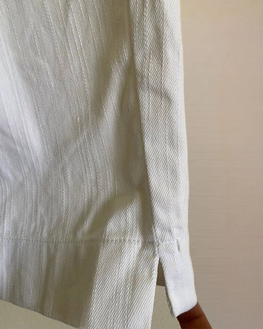 White Cropped Denim Pants_4