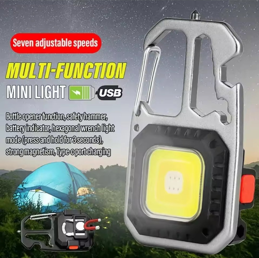 LED COB Rechargeable Keychain Light – Perfect for Camping, Work & Emergencies! _0