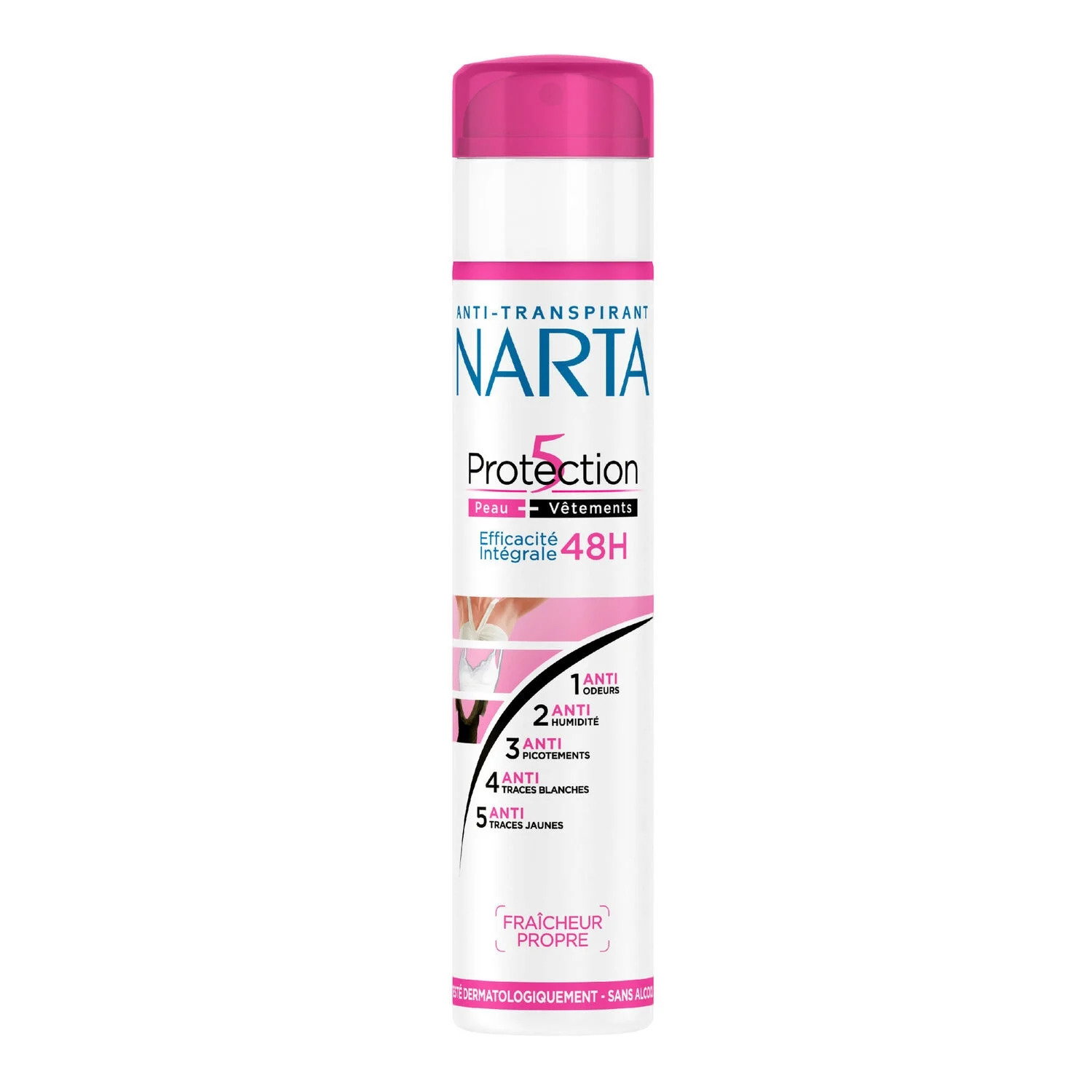 Narta Déodorant Protection 5 Peau + Vêtements 48H Fraicheur Propre_0
