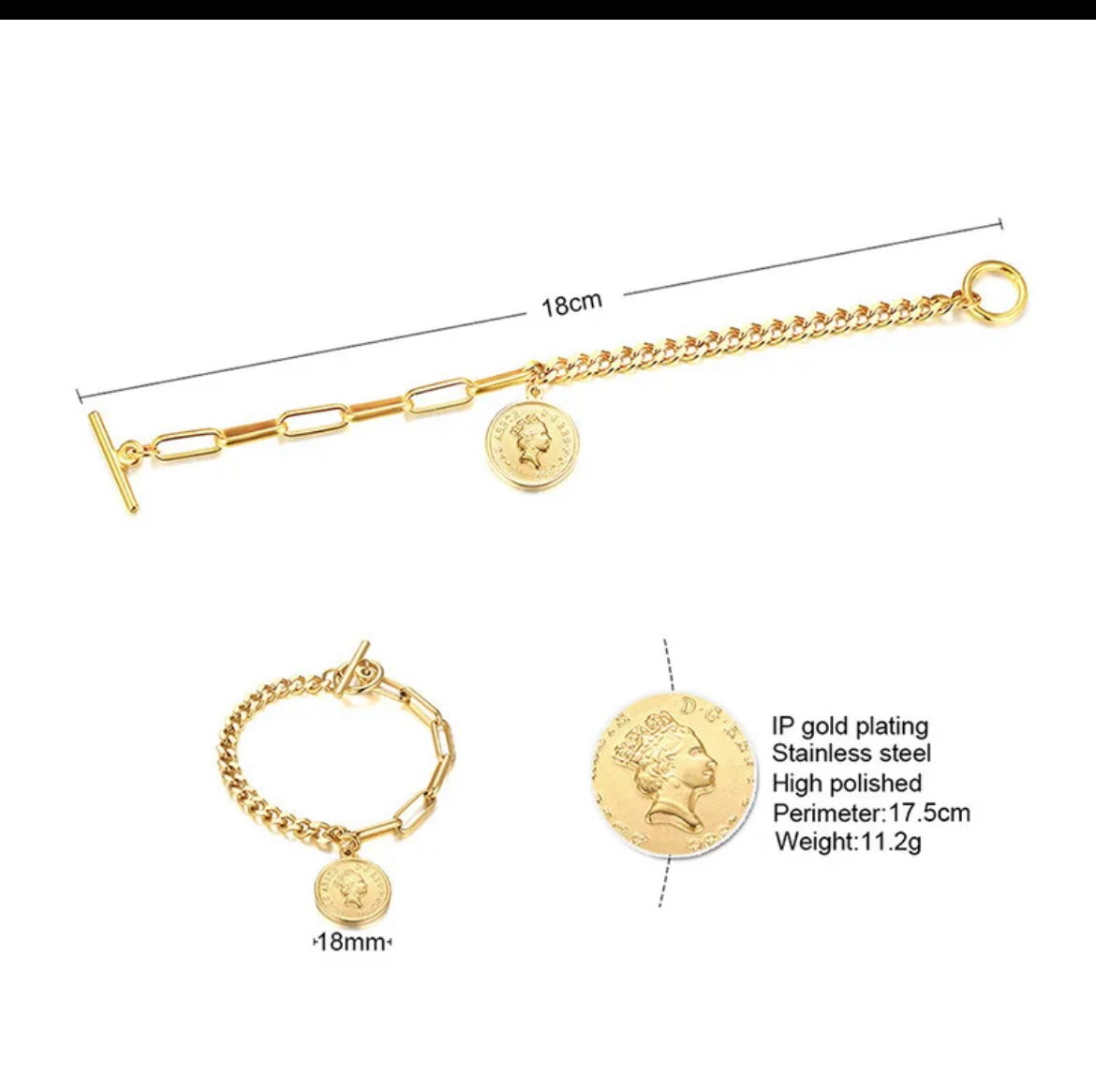 Coin Charm Bracelet (Gold & Silver)_2