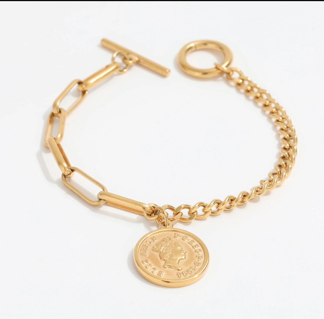 Coin Charm Bracelet (Gold & Silver)