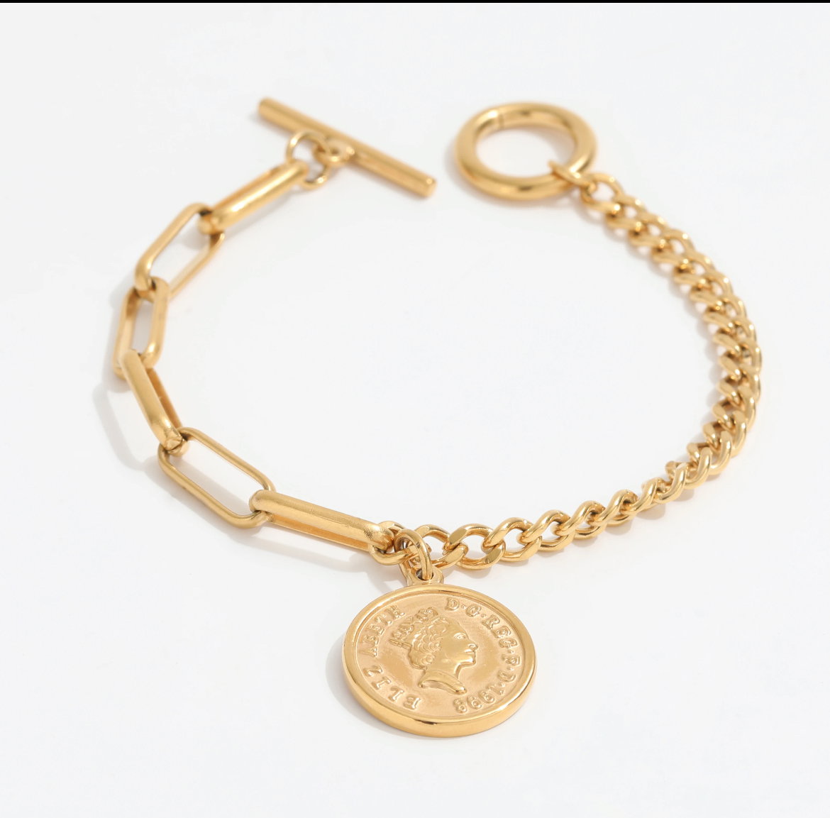 Coin Charm Bracelet (Gold & Silver)_0