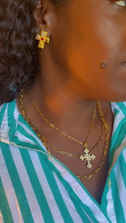 Diamond pendant Cross Necklace 