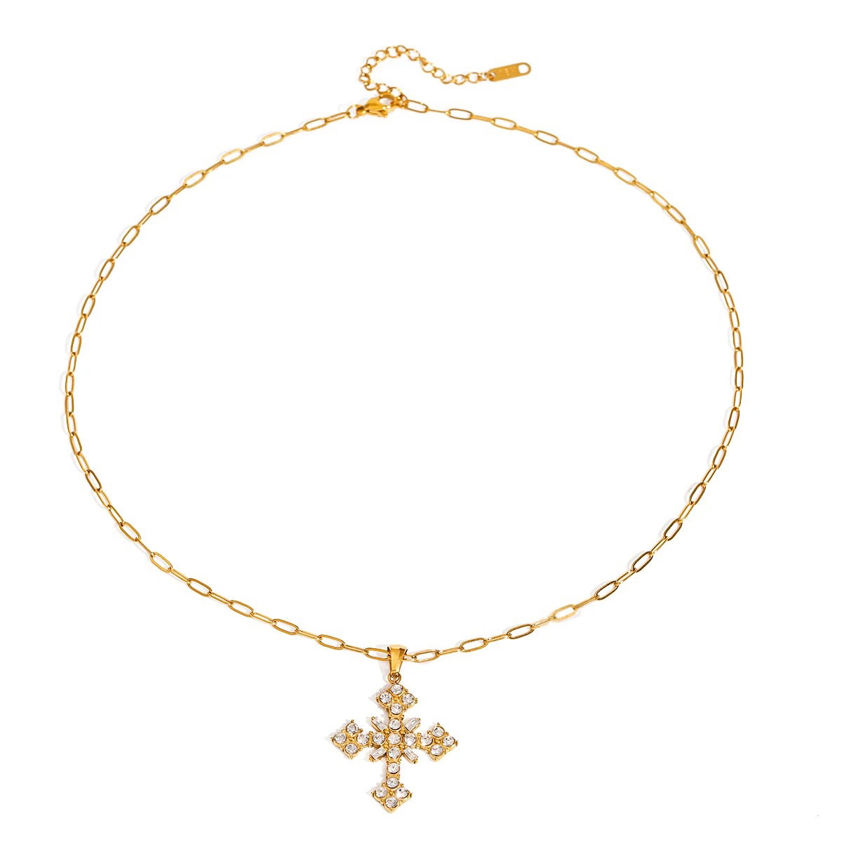 Diamond pendant Cross Necklace _4