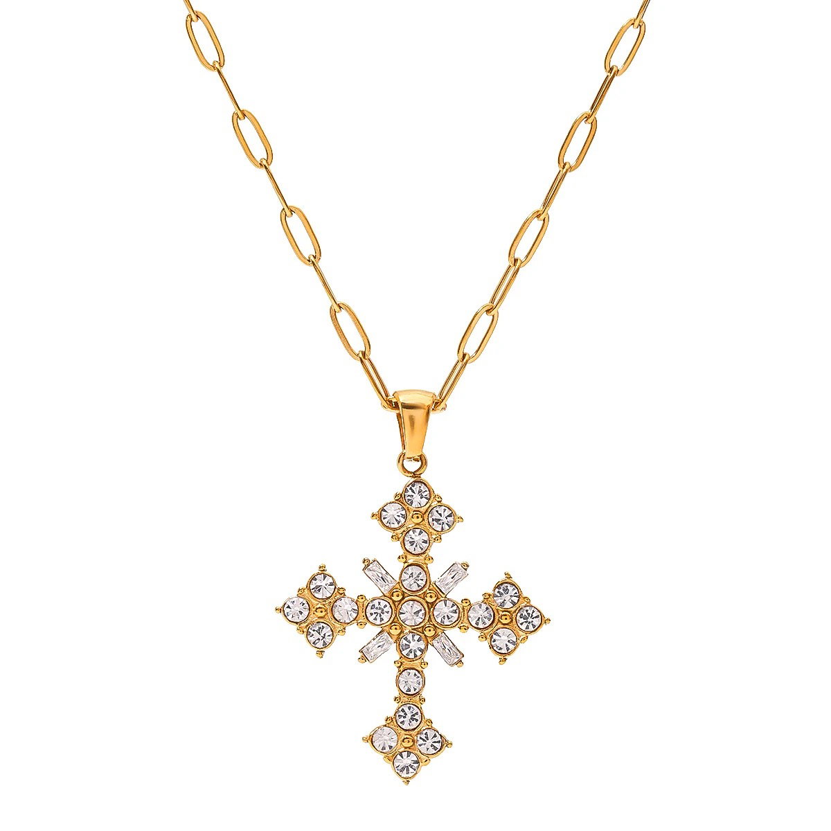 Diamond pendant Cross Necklace _1