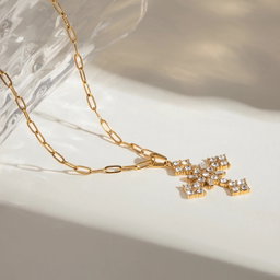 Diamond pendant Cross Necklace 