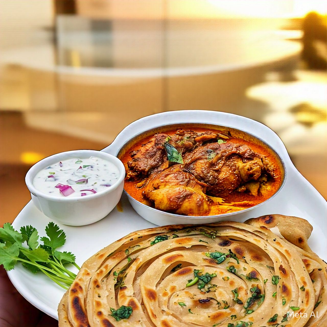 Mughlai Chicken with Laccha Paratha