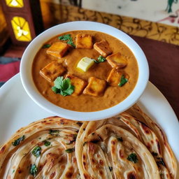 Shahi Paneer with Laccha Paratha