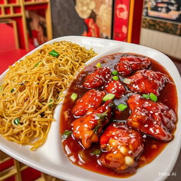 Chilli Chicken with noodles
