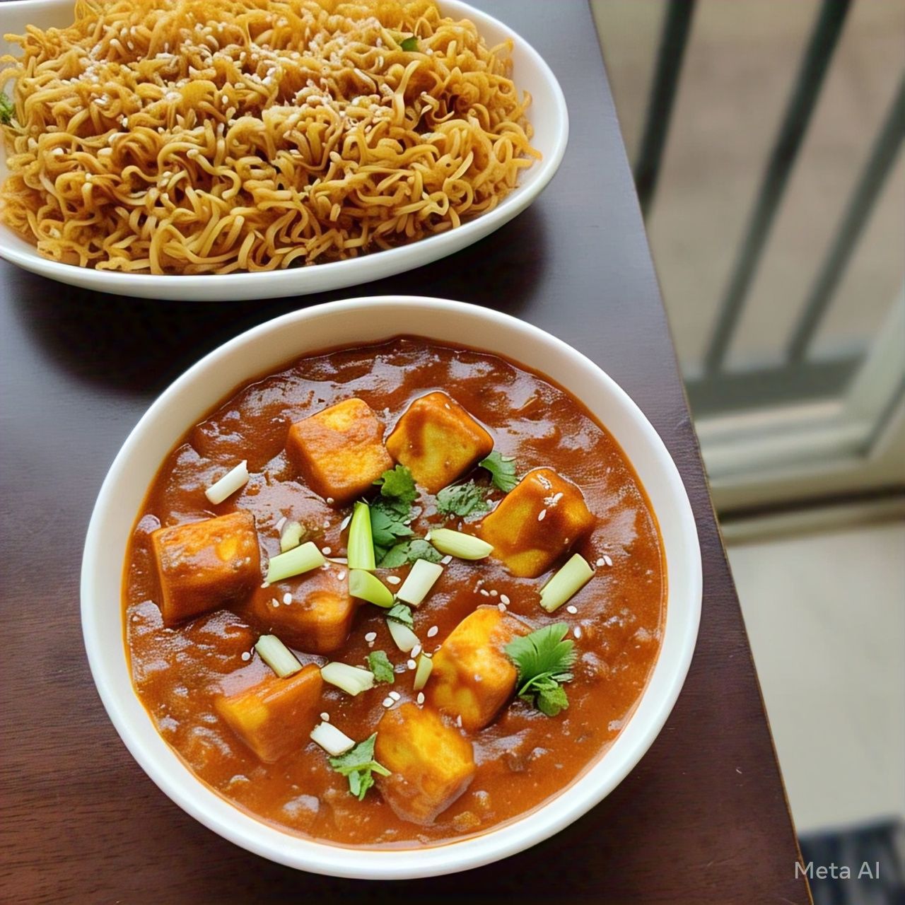 Chilli Paneer with Noodles