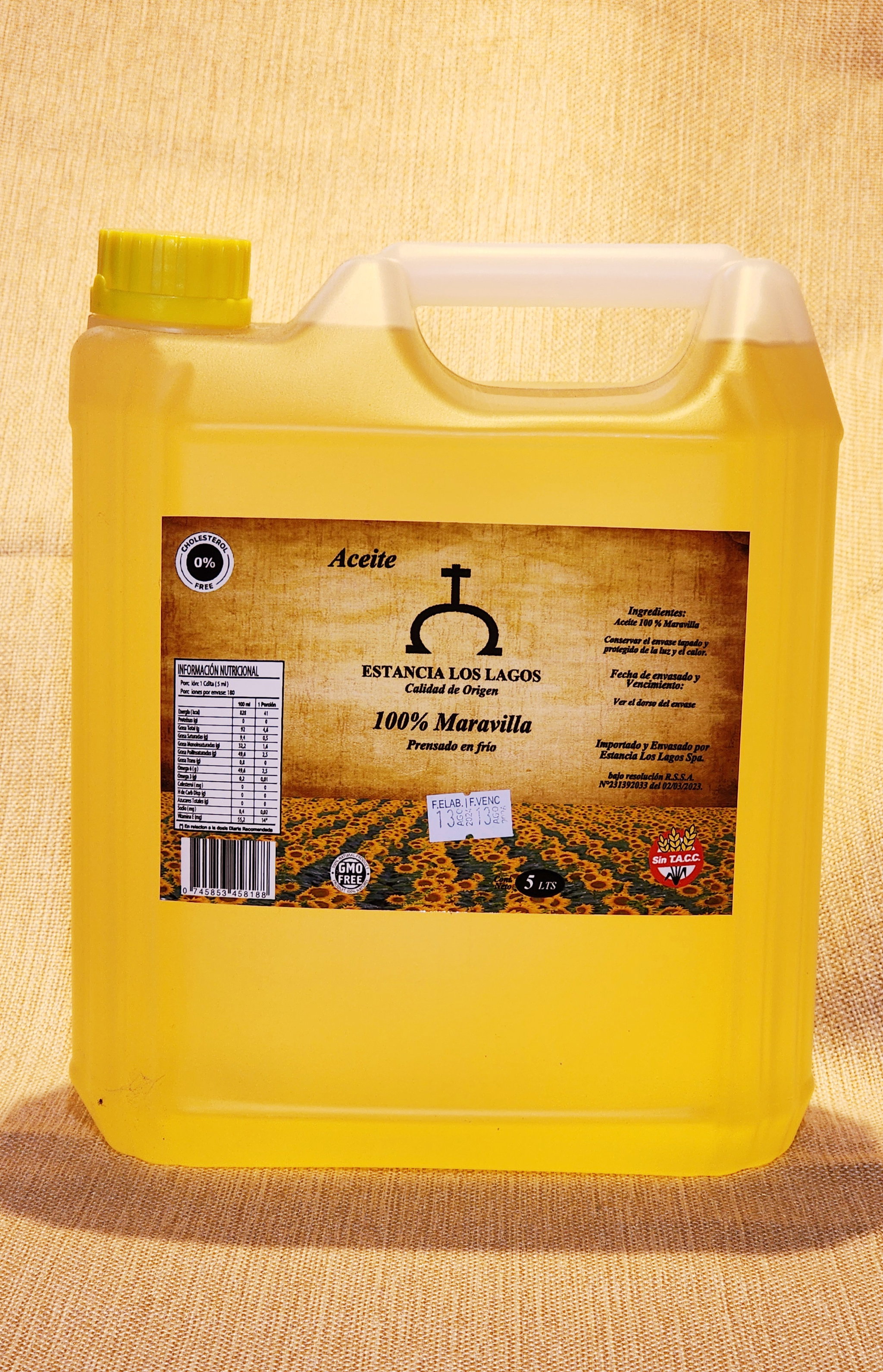 Aceite Maravilla Estancia Los Lagos, 5 lts_0