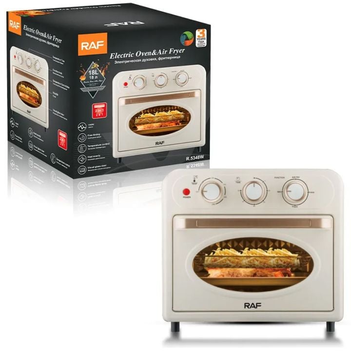 2 en 1 Four & Friteuse à air électrique domestique, four multifonction visible, grande capacité, puissance de bain 1360W, 18L, R.5348_8