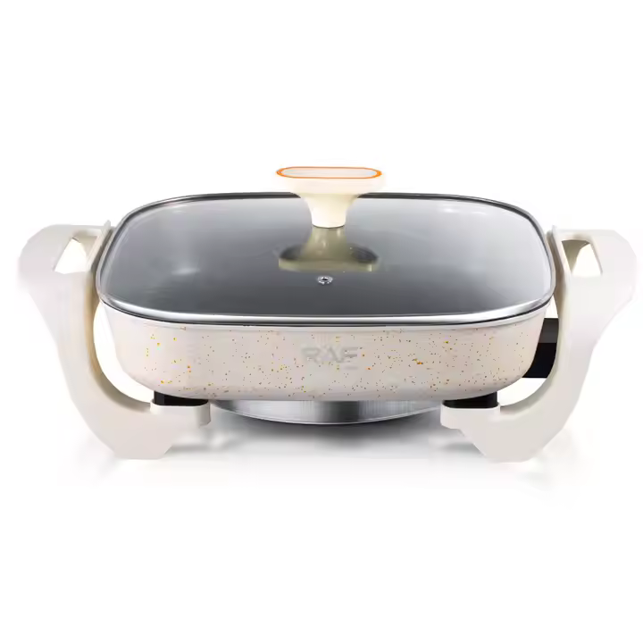  Poêle à frire électrique antiadhésive RAF, chauffe-plats et marmite de cuisson 5 L Multifonction pour fritures, grillades rapide..._2