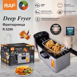 Friteuse électrique multifonctionnelle R.5299, 2 000 W, en acier inoxydable, capacité de 3L , pour usage domestique