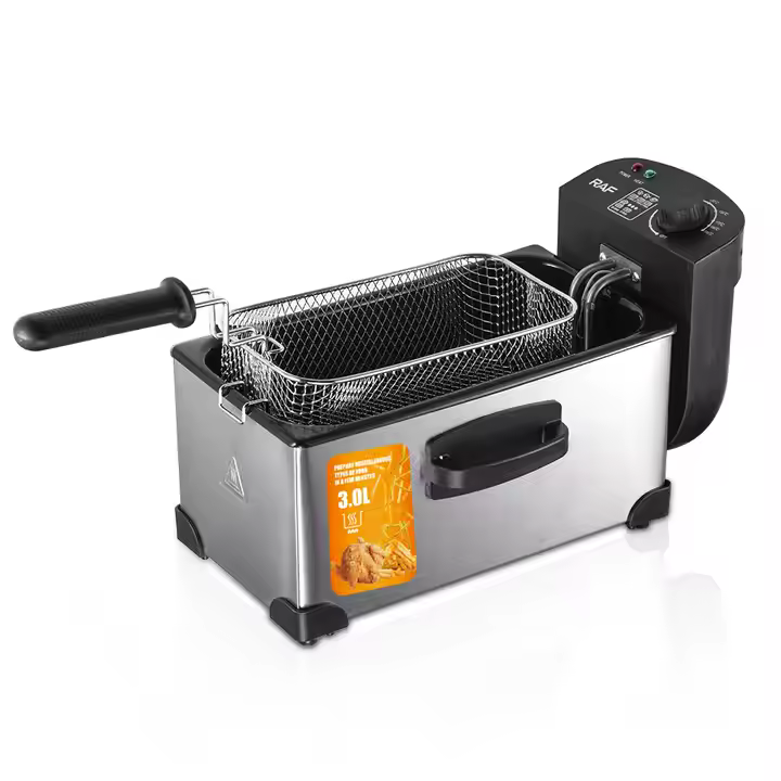 Friteuse électrique multifonctionnelle R.5299, 2 000 W, en acier inoxydable, capacité de 3L , pour usage domestique_1