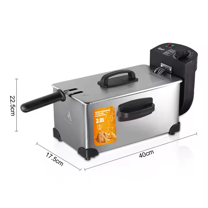 Friteuse électrique multifonctionnelle R.5299, 2 000 W, en acier inoxydable, capacité de 3L , pour usage domestique_5