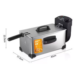 Friteuse électrique multifonctionnelle R.5299, 2 000 W, en acier inoxydable, capacité de 3L , pour usage domestique