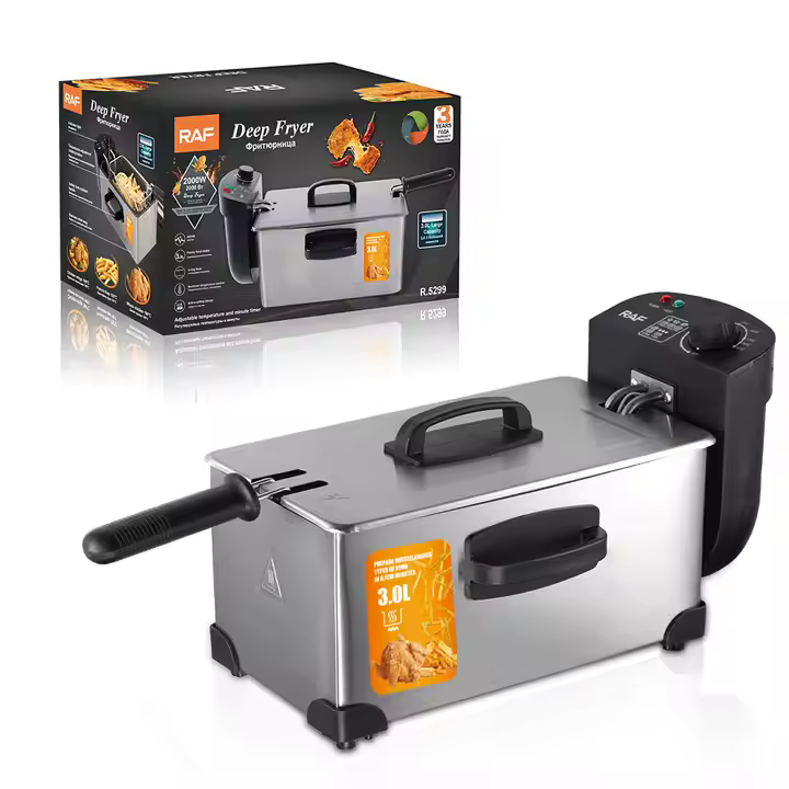 Friteuse électrique multifonctionnelle R.5299, 2 000 W, en acier inoxydable, capacité de 3L , pour usage domestique_2
