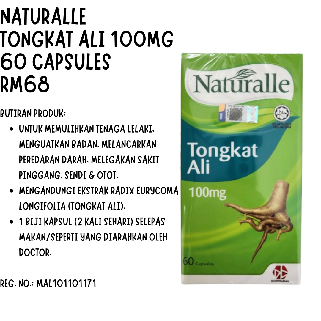 Naturalle Tongkat Ali 100mg 60 Capsules rm68