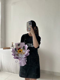 (GB023) Graduation Bear Mixed Flower Bouquet