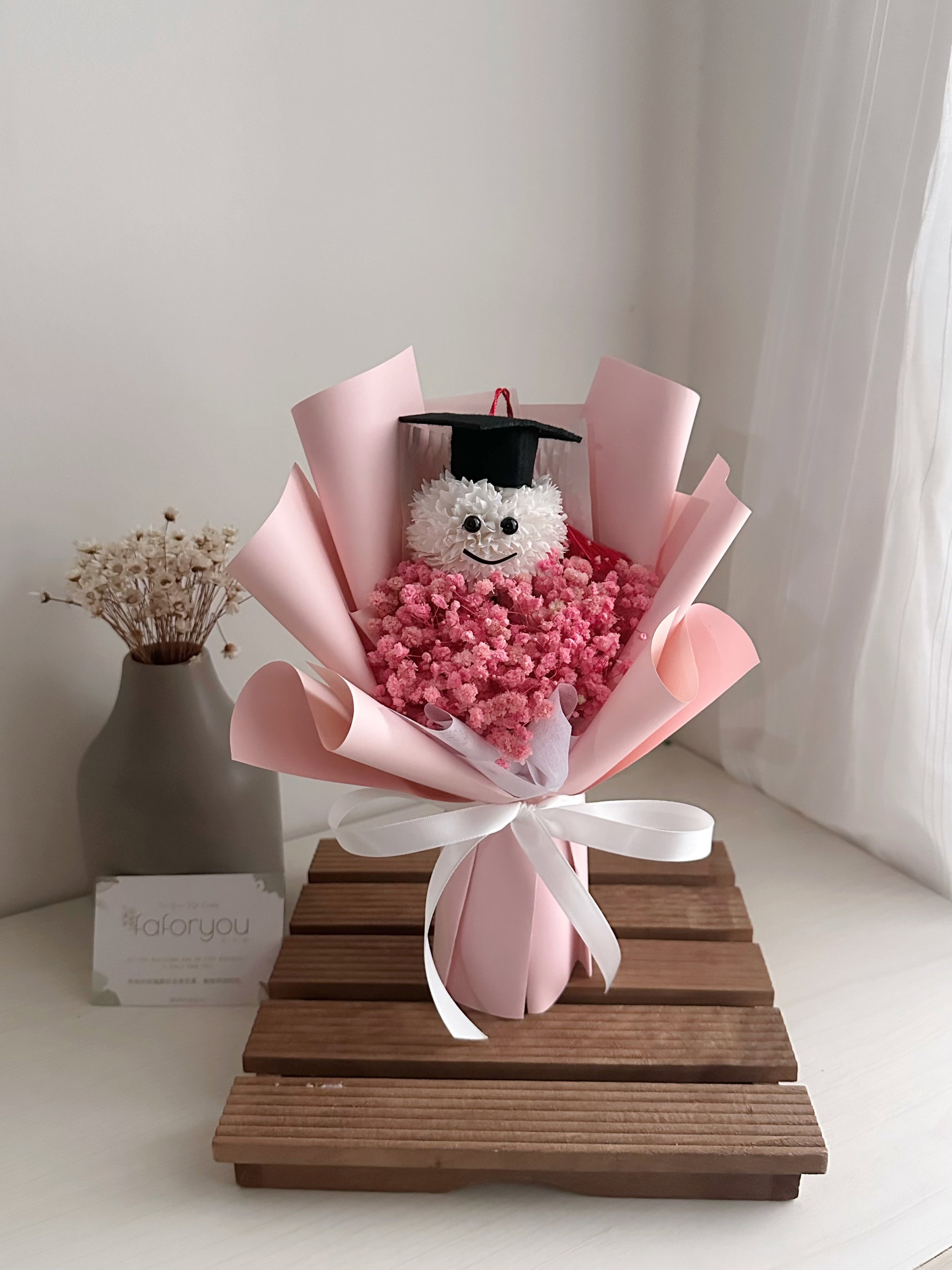 (GP009) Graduation Ping Pong Baby Breath Bouquet _0