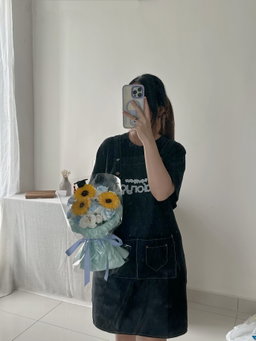 (G001) Graduation Soap Flower Mixed Bouquet (Blue) 