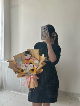 (GD009) Crayon Shin Chan Soap Flower Mixed Bouquet