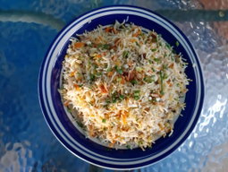 Riz frite poisson salè