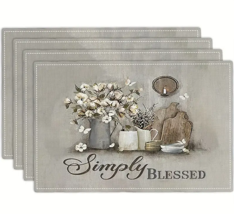 Heavenly Whispers Simply Blessed Placemats - Set of 4_0