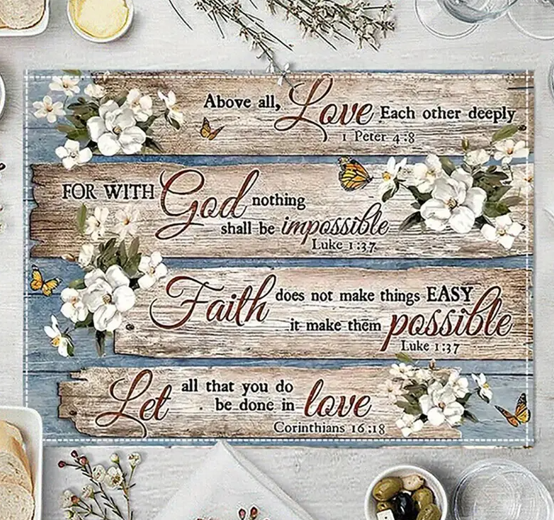 Heavenly Whispers Bible Inspired Placemats - Set of 4_2