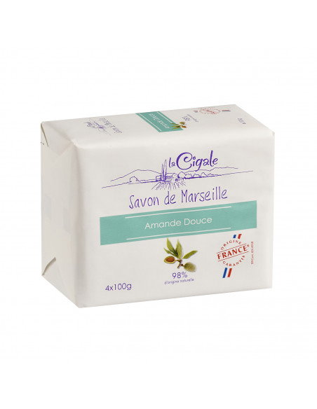 Savon de Marseille à l’Amande Douce 4x100g