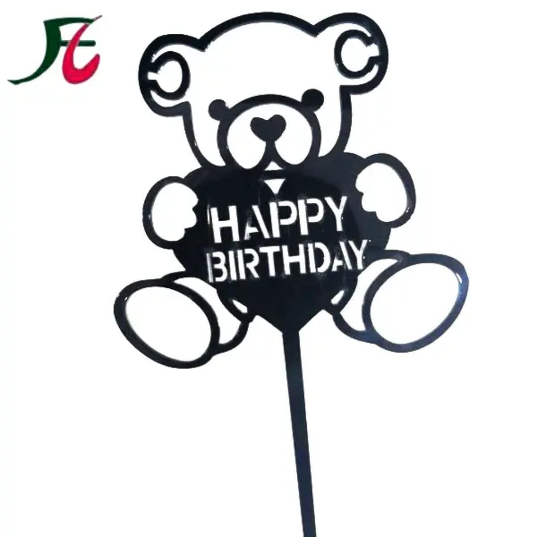 Cake Topper Happy Birthday + Urso _1