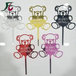 Cake Topper Happy Birthday + Urso 