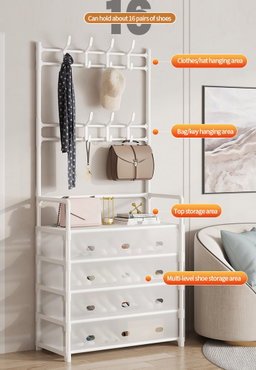 DUSTCOVER CLOTH HANGER SHOE RACK