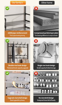 DUSTCOVER CLOTH HANGER SHOE RACK