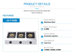 GAS STOVE - 3 BURNER RED