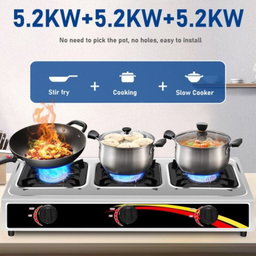 GAS STOVE - 3 BURNER RED