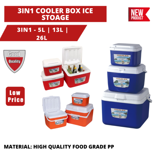 3IN1 COOLER BOX ICE STORAGE