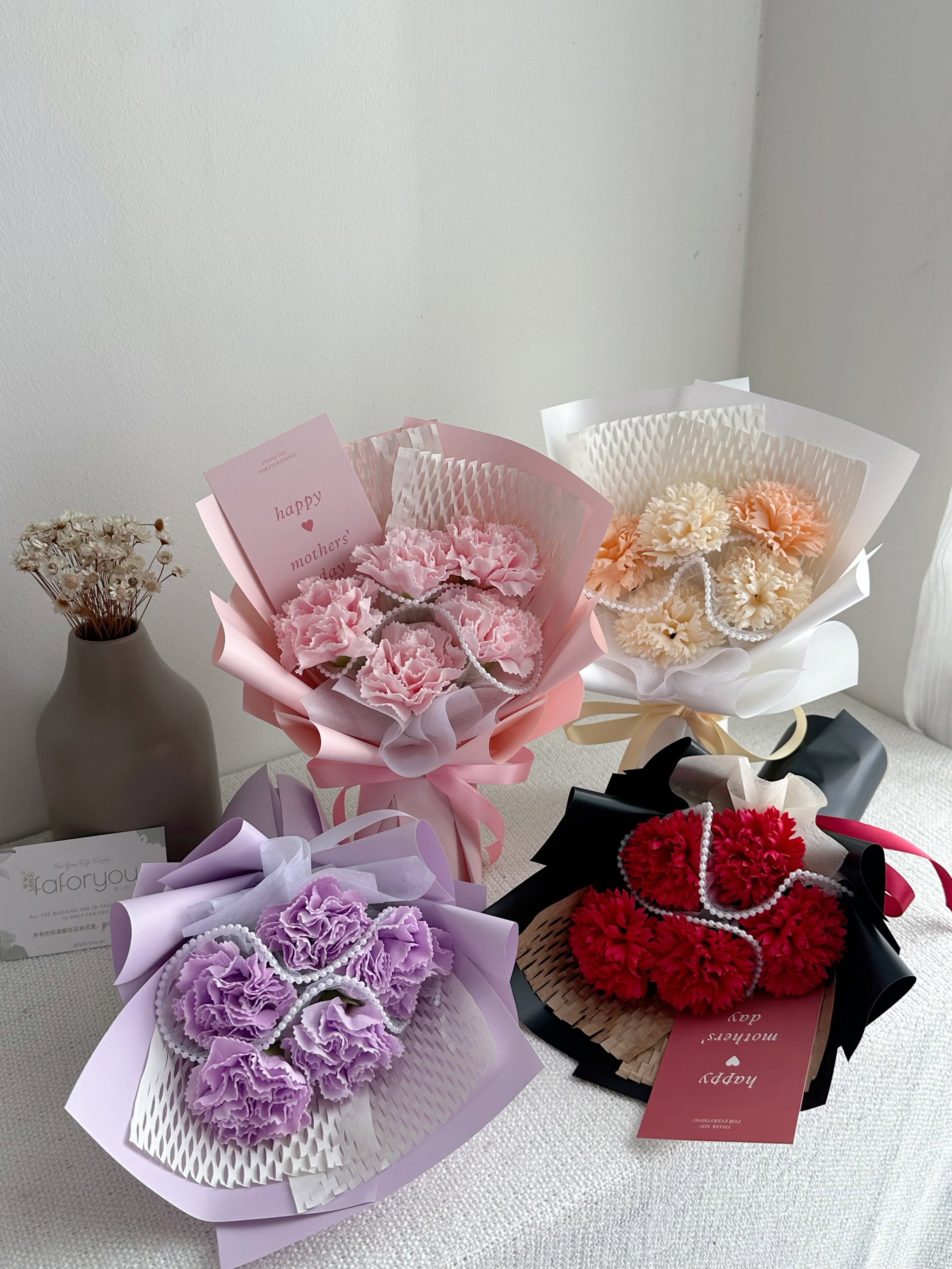 ( MC10 ) Carnation Soap Flower Bouquet _1