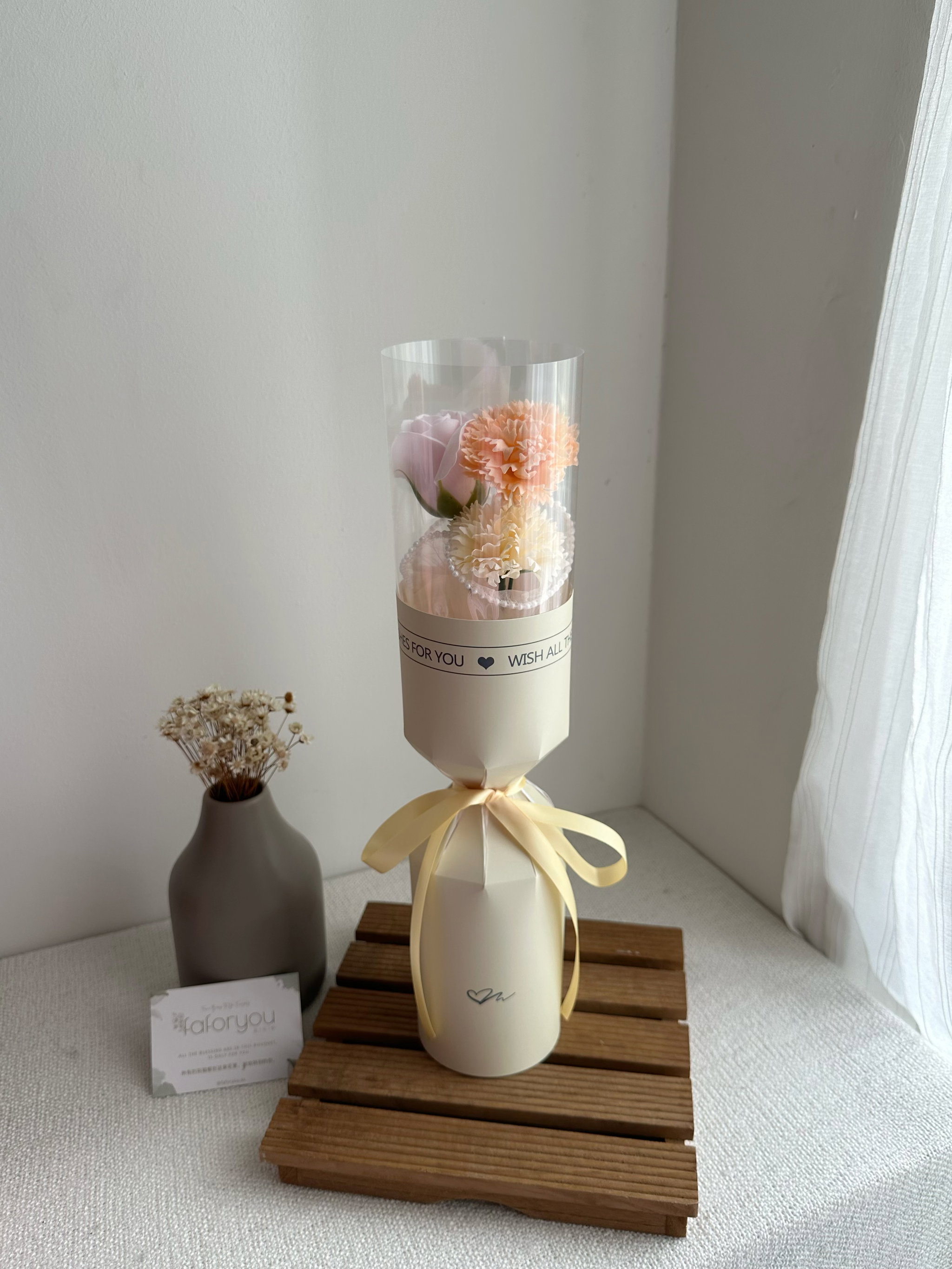 3 Stalk Soap Flower Round Bouquet _4