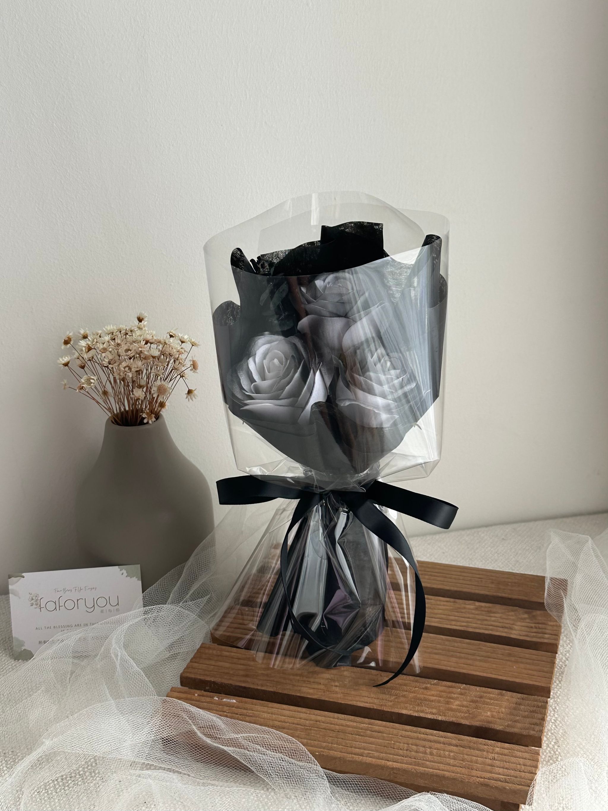 (3R005) 3 stalk Soap Rose Bouquet _4