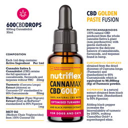 CannaMax Gold CBD Oil For Dogs and Cats 600mg 30ml